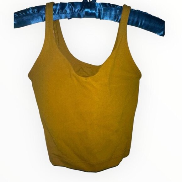 Lululemon 2021 Align BUTTER NULU active Tank top cropped Gold Spice Yellow sz 0 - Picture 4 of 6